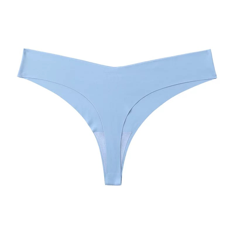 Women Pearls Panty Blue Seamless Thongs 1-Pack 